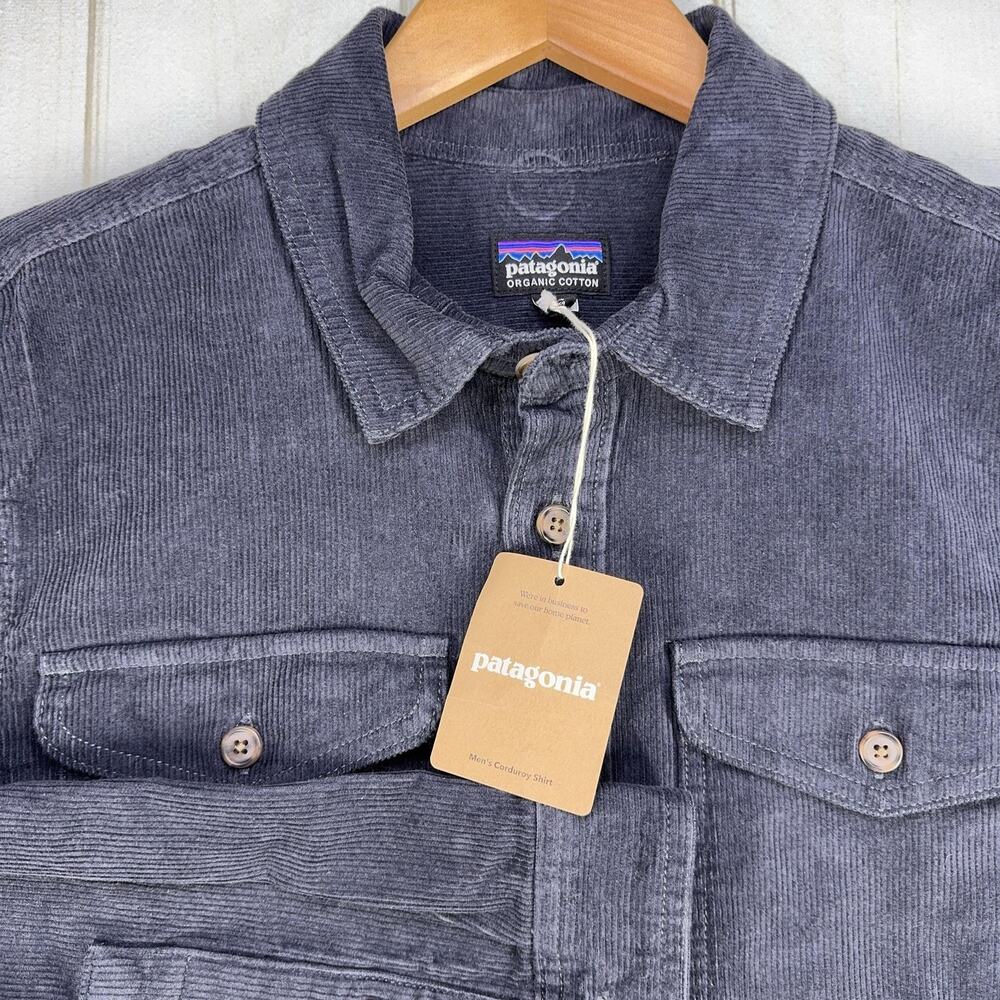 Patagonia Corduroy Shirt Mens Small Smolder Blue Long Sleeve Organic